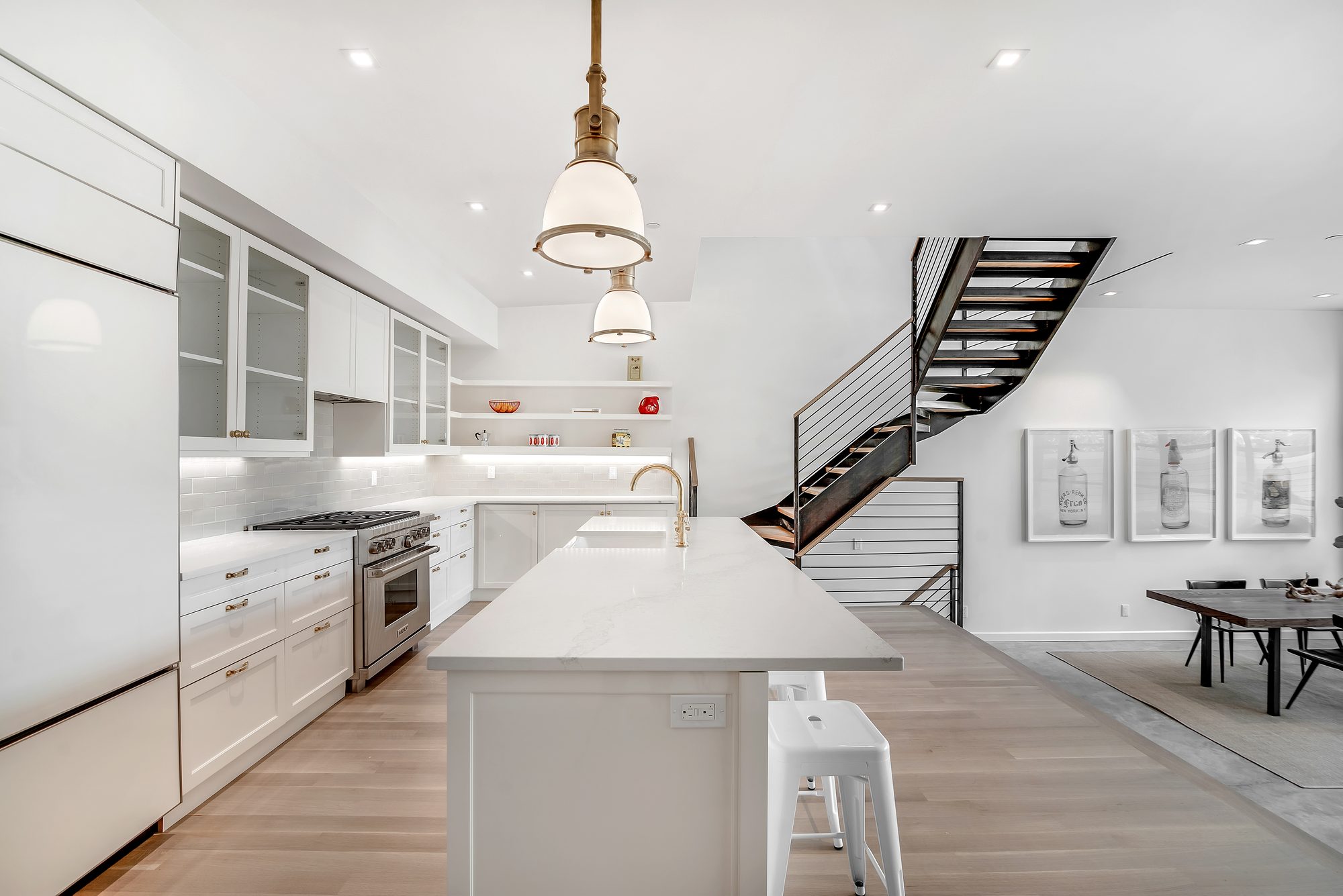 Kitchen island and range, Park Slope